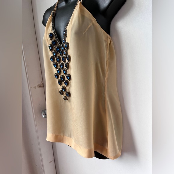 Freeport Beaded Top in Nude Karina Grimaldi sz S - Picture 4 of 14